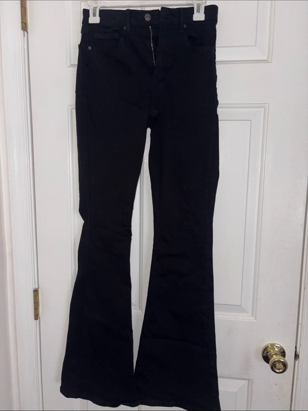 Topshop Black Flared Jeans - Stretch Wide Leg